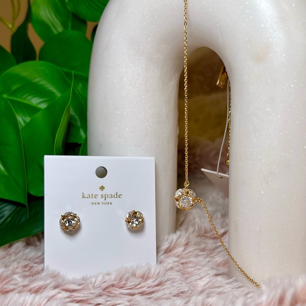 KATE SPADE SET - LADY MARMALADE MINI PENDANT NECKLACE & STUD EARRINGS - GOLD